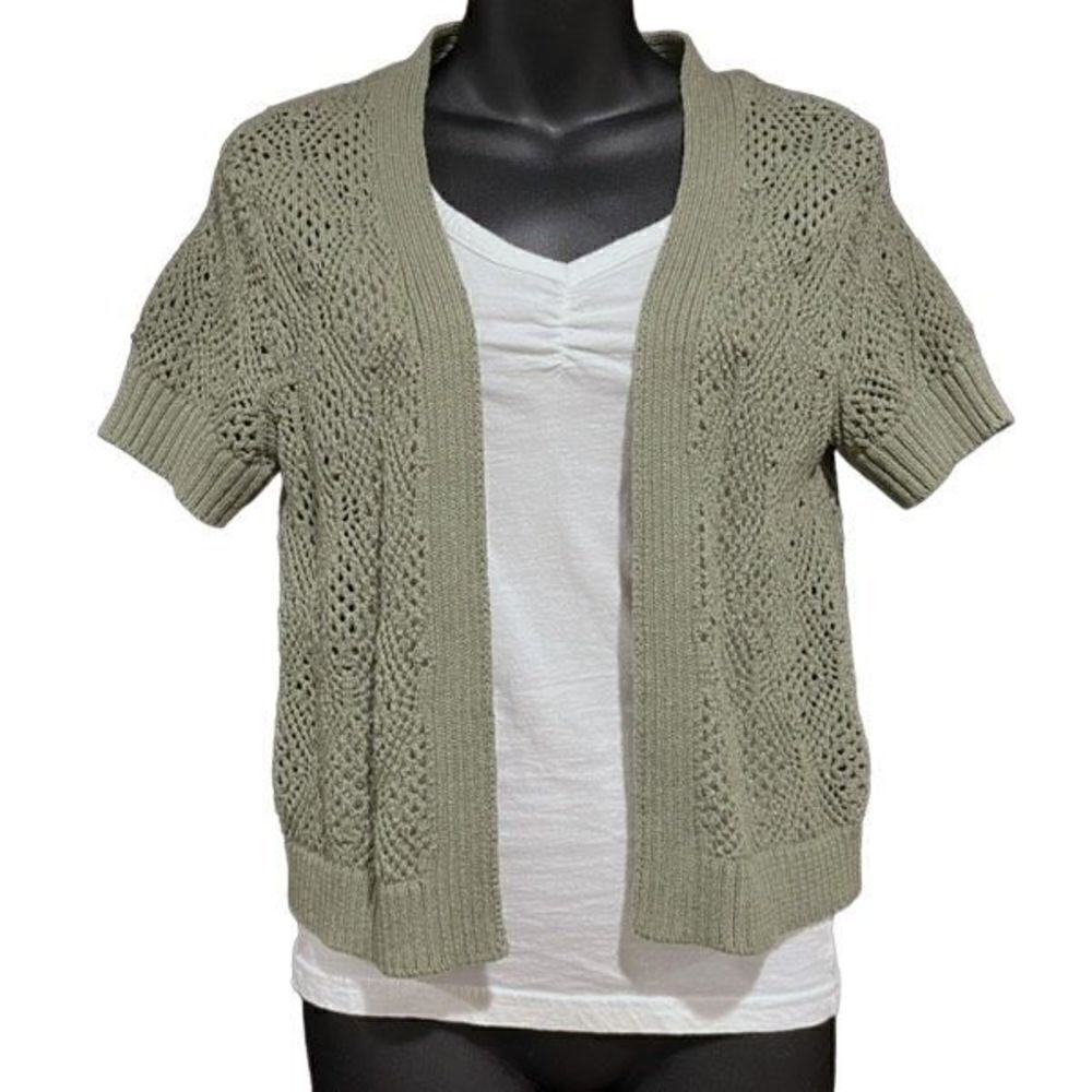 Sonoma Green Short Sleeved Cardigan Sweater Women’s Medium